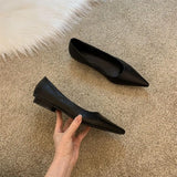 kamames Single Shoes Women's Autumn Princess Shoes Tip Shallow Mouth Really Soft Leather Low Heel Grandma Shoes Professional Flat Soles Show Thin Ladle Shoes