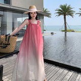 kamames kamames Dress Seaside Pink Sling Chiffon Dress Super Fairy Big Skirt