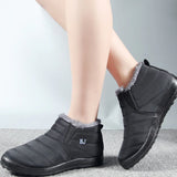 kamames WaterProof Ankle Boots for Women 2022 Warm Plush Women's Shoes Round Toe Thick-soled Outdoor Casual Antislip Couple Boots