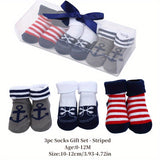 3 Pairs Newborn Baby Short Socks, Spring And Autumn Anti-sweat Socks Infant, Cute Soccer Cartoon Baby Boy Socks Suitable For Winter Use