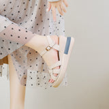 kamames kamames Thick-Soled Sandals Women's Summer 2023 New Muffin Shoes Fashionable High-Heel Large-Size Women's Shoes 4142