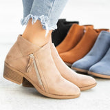 kamames Station 2023 Autumn And Winter Vintage Women's Shoes Thick Heel Large Side Zipper Women's Short Boots Martin Boots