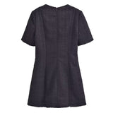 kamames New Style French Commuter Ring Velvet Fringed Dress 1201791