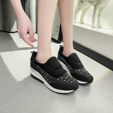kamames New Large Size Women's Shoes With Thick Glitter, Solid Color Cover, Breathable Feet, Light And High Inside.