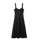 kamames New Solid Color Shoulder Straps Long Sling Dress 3314354