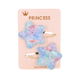 2Pcs/set Glitter Cartoon Cartoon Love Heart Crown Hair Clips For Girls Handmade Hairpins Boutique Barrette Kids Hair Accessories