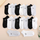 18pairs Girl's Smiling Face Pattern No Show Socks - Comfy Breathable Soft & Elastic Socks, Girls's Hosiery