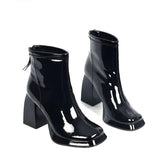 kamames NEW brand women autumn winter warm boots sexy high heels platform black brown zipper shoes woman ankle boots big size 34-39