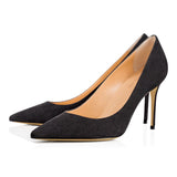 kamames Pointed Black Riveted High Heels Ladies White Apricot Lacquered Leather Wedding Shoes