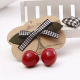 kamames Hot Sell Retro Vintage 50s 60s Women Cherry Bow Hair Clip Hairpins For Pinup Girls Vintage Party Vaction Hair Accessories