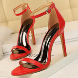 BIGTREE Shoes Super High Heels 11cm Women Shoes Patent Leather Woman Pumps Sexy Women Heels Stiletto Open Toe Ladies Shoes 2021