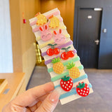 10/15Pcs/Set Children Cute Cartoon Fruit Elastic Hair Bands Girls Baby Lovely Rubber Bands Ponytail Holder Kids Hair Accessories