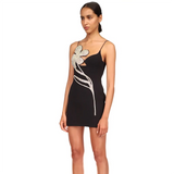 kamames Strap Bandages Dress 2022 New Beading Women Sexy Clothing Club Party Celebrity Mini Dress