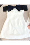 2023 Summer New Collection Sleeveless Black Bow Strapless High Waist White Slim Short Dress Women GE647 921-0