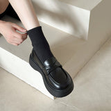 kamames Style Thick-Soled Leather Shoes Autumn 2023 New One-Foot Jk Single Shoes Muffin Bottom Love Shoes Round Head