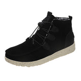 kamames kamames Large Flat-Bottomed Casual Tie Women's Shoes Fashion Round Head Suede Martin Boots