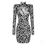 Zingj Women Dress Bodycon Elegant Party Evening Leopard 2021 New Arrival Summer Autumn Clothing