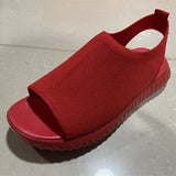 kamames The Summer Of 2024, New Women's Shoes Are Woven In Breathable Solid Color Ladies' Sandals, Fish Mouth, Flat Heel And Beach Low-Top Women's Sandals.