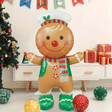 Jumbo Gingerbread for Man with Hat Christmas Balloon - Perfect for Holiday Party Decorations, No Power Needed