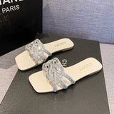 Slippers | Summer Women Slides Black White Designer Brand Fashion Woman Flat Heels Open Toes House Flip Flop Causal Sandals Hot H240517