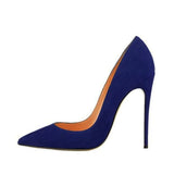 kamames toe 10cm 12cm stiletto heels dress pumps shallow slip-on Tibetan blue banquet work concise women shoes RM002 ROVICIYA