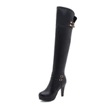 kamames Sgesvier 2021 Black High Heels Over The Knee Boots Women Platform Thigh High Boots Autumn Winter Long Boots Shoes Sexy White