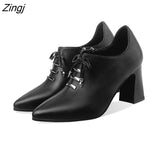 kamames Up High Heels Woman Shoes 2023 Autumn Winter Metal Pointed Toe Dress Shoes Black Pumps Square Bare Boots Zip Stitch