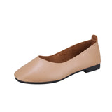 kamames Chunsen Female Flat-Soled Square-Headed Single Shoes Two Shallow-Mouthed Pregnant Grandmother Shoes Retro Semi-Dragging Fairy Lazy Shoes