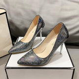 kamames New Fashionable High-Heeled Sandals, Thin High-Heeled Pointed Sexy High-Heeled Shoes, Fashion Large-Size High-Heeled Shoes
