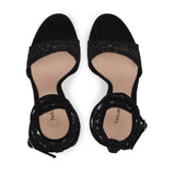 kamames Black Gold Sexy Net Cloth Lace Super High Heels Sandals Large Size Fashion Women's Shoes