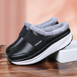 kamames Warm Plush Couple Slippers Women Non-slip Platform Wedge Shoes Waterproof Size 43 Soft Home Comfort Ladies Cotton Slipper