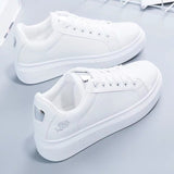 kamames kamames White Shoes Women's 2023 Autumn Style Ins Fashion Shoes Street Shooting Korean Version Of Online Celebrity Thick-Soled Comfortable Leather Casual Board Shoes