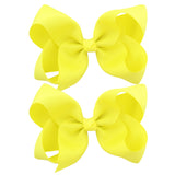 2Pcs/lot 4'' Cute Solid Grosgrain Ribbon Bowknot Hair Clips For Girls Handmade Hairpins Barrettes Headwear Kids Hair Accessories