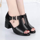 kamames Shoes Sandals Women's Summer New Roman Women's Thick Heels All-match Medium Heel Thick Women's Shoes designer sandals