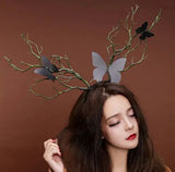 Zingj Fairy Long Antlers Tree Branches Horns Hat Hair Headband Cosplay Party Fancy Dress Xmas Best Gift