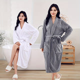 Ultra-Soft Microfiber Bathrobe with Pockets - Quick Dry, Super Absorbent, Thick & Cozy for Couples - Perfect for Fall/Winter