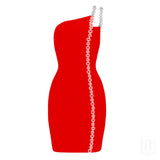 kamames New Bandage Dress Summer Sexy Bodycon Women Dresses Black Midi Dress Beading Ladies Clothes Party Club Celebrity