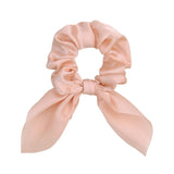 Candy Color Women Hair Scrunchie Bows Ponytail Holder Hairband Bow Knot Scrunchy Girls Hair Ties Hair Accessories