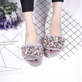 2020 New Women Handmade Pearls House Slippers Women  Winter Women Indoor Slippers Woman Slip On Flats Shoes  Fur Slippers Women