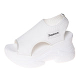 kamames kamames Summer New Knitted Fish Mouth Shoes Fairy Wind Sponge Cake Soles High Heels Flying Slope Heels Sports Women's Sandals