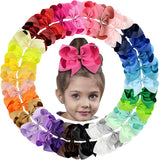 2Pcs/lot 6'' Solid Color Grosgrain Ribbon Bows Hair Clips For Cute Girls Large Handmade Hairpins Barrettes Kids Hair Accessories