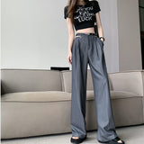 kamames kamames Suit Pants Children Summer Thin Sexy Hollow Out High Waist Wide Leg Pants Loose Hanging Sense Drag The Floor Straight Pants