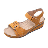 kamames Summer New Retro Women's Shoes Sandals Car Line Hole Shoes Large Size Round Head Slope Heel Comfortable Sandals Women