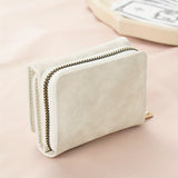 Stylish Frosted Wallet : PU Leather & Trifold Solid Color Coin Purse - Clutch Credit Cared Case