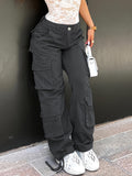 Multi-Pocket Cargo Pants for Women - Stylish Solid Color Activewear for Running, Hiking, and Casual Outdoor Adventures