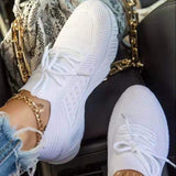 kamames Shoes 2022 Fashion Breathable Lace Up Platform Women vulcanize Shoes Summer Flat Mesh Sports Shoes Woman Running Shoes