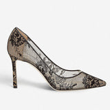 kamames Large-Size Pointed High-Heeled Lace High-Heeled Party Banquet Shoes