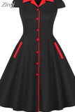 kamames 4XL Big Size Women Summer Vintage Cotton Dress 2023 Rockabilly Big size 5XL Swing Retro Black Dress Party Feminino Vestidos