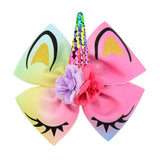 1piece High Quality Bow With Cute Ear Design Hair Clip Ribbon Bow With Unicorn Horn Hair Accessories 885