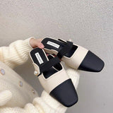 kamames Style Fragrant Style Color Baotou Semi-Slippers Women Wear Lazy Shoes With Thick Heels Muller Shoes Without Heels